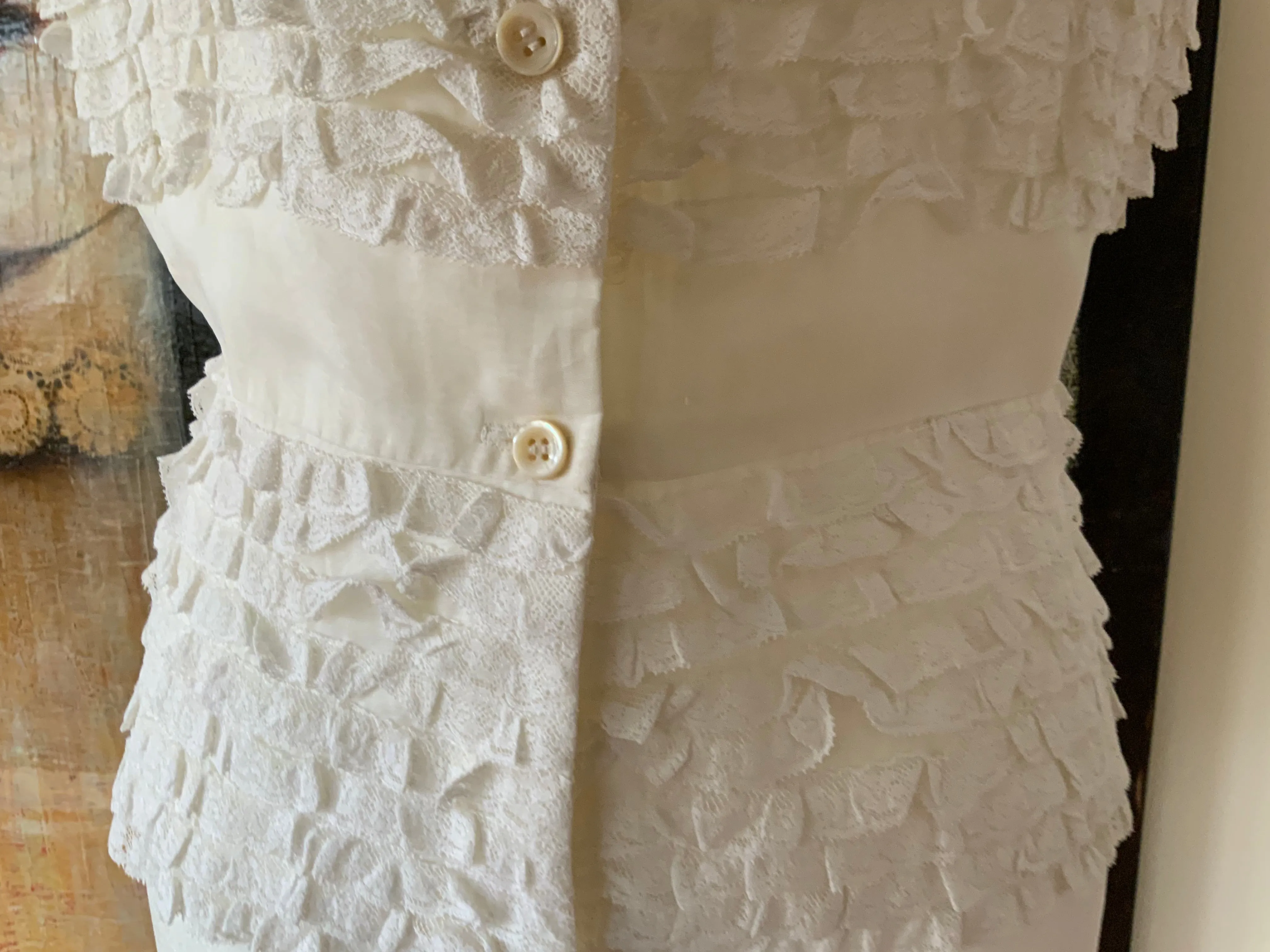 Cropped Ruffled Dress to Top - 40s - 40A