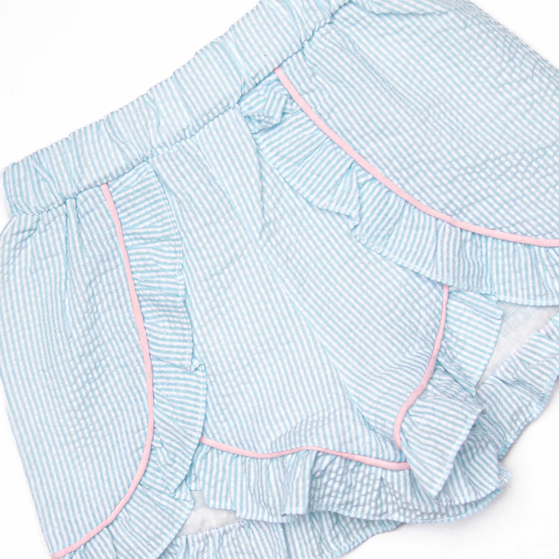 Current Cruise Applique Ruffle Short Set, Green
