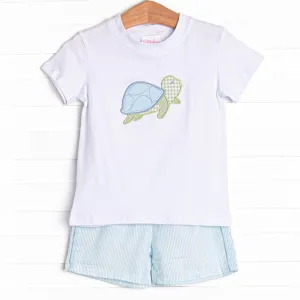 Current Cruise Applique Short Set, Green