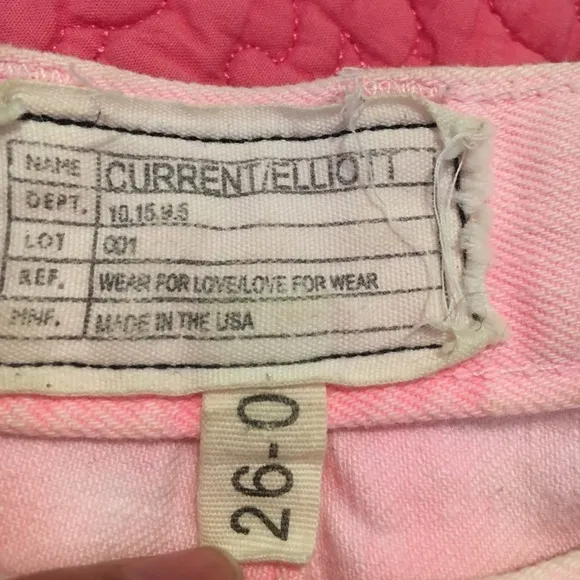 Current Elliot bright pink shorts