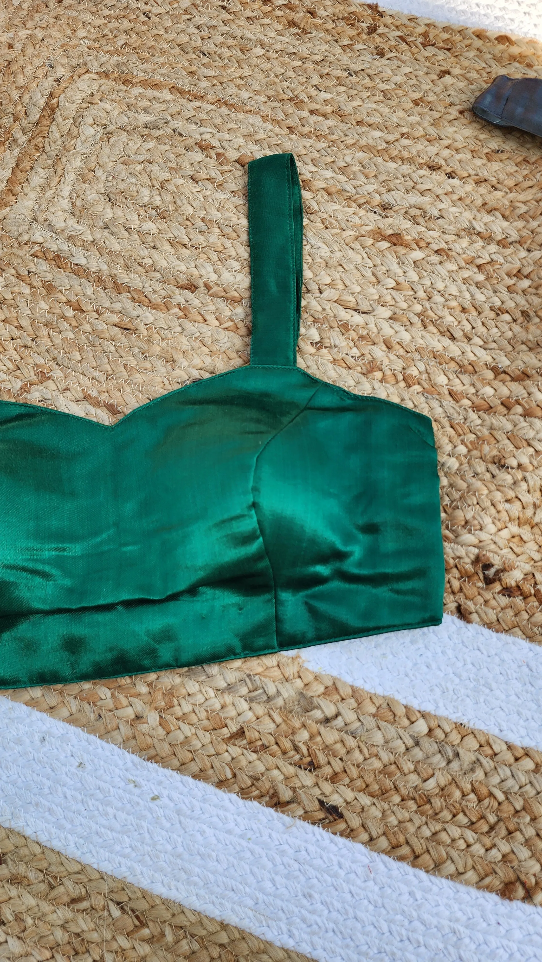 Dark Green Mashru Silk Blouse