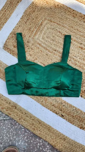 Dark Green Mashru Silk Blouse