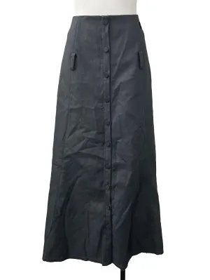 Dark Grey Button Down A Line Skirt