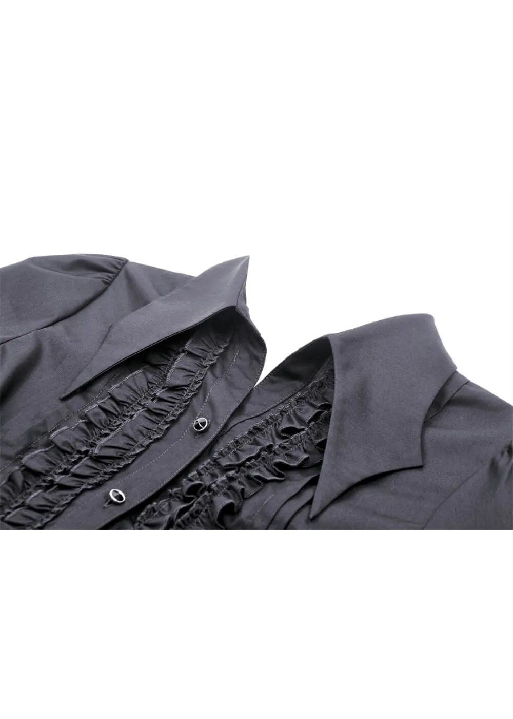 Dark In Love Victorian Ruffles Blouse Black