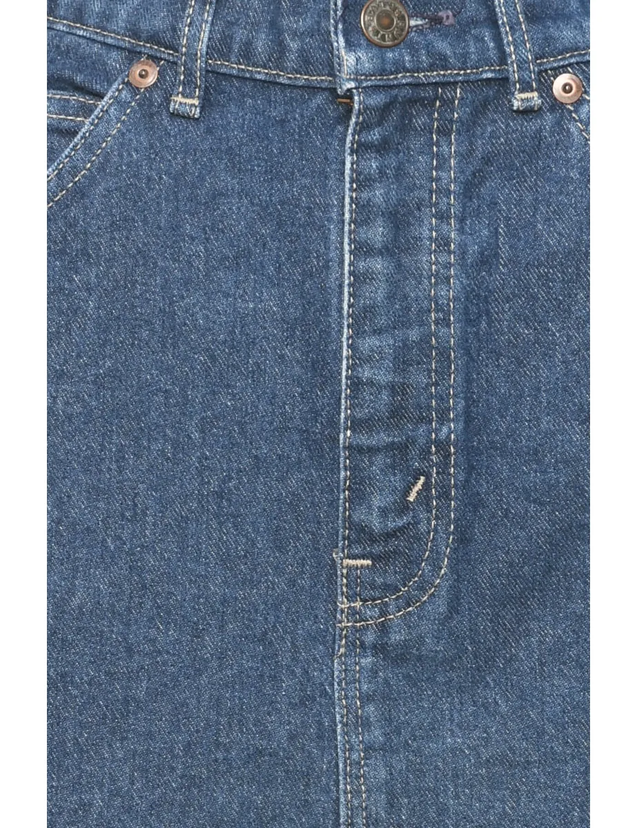 Dark Wash Denim A-line Skirt - S