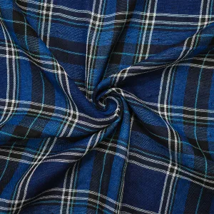Deep Blue-Black Famous Maker Cotton Plaid Double Gauze Woven Fabric