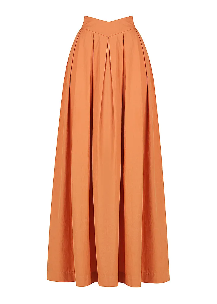 Detailed Crop | V Front Maxi Skirt