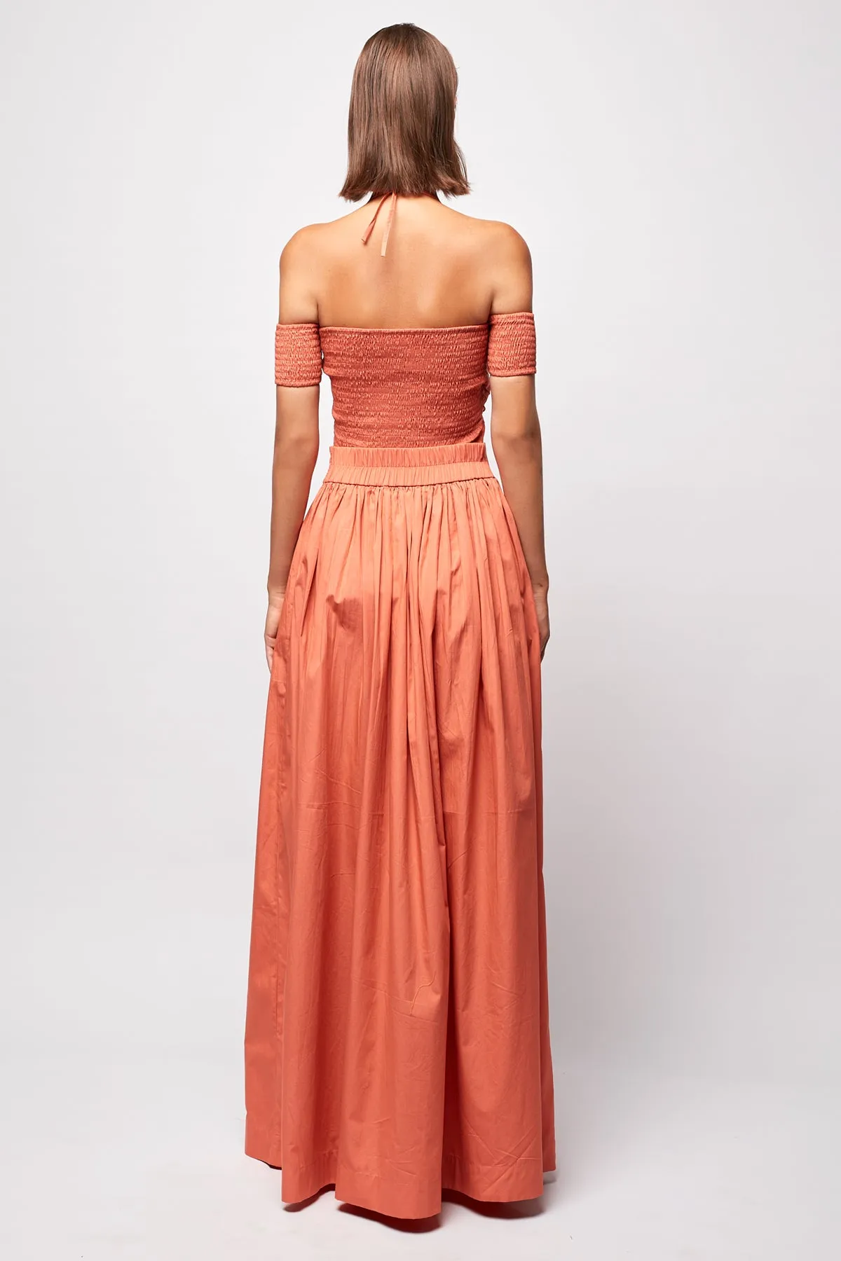 Detailed Crop | V Front Maxi Skirt