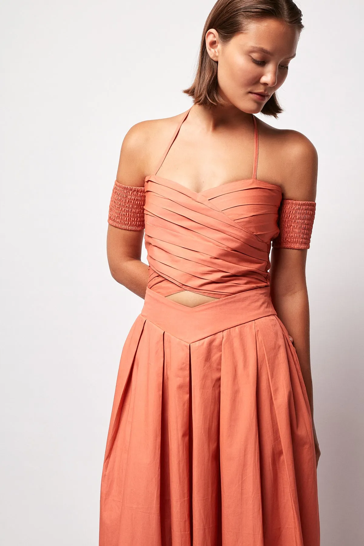 Detailed Crop | V Front Maxi Skirt
