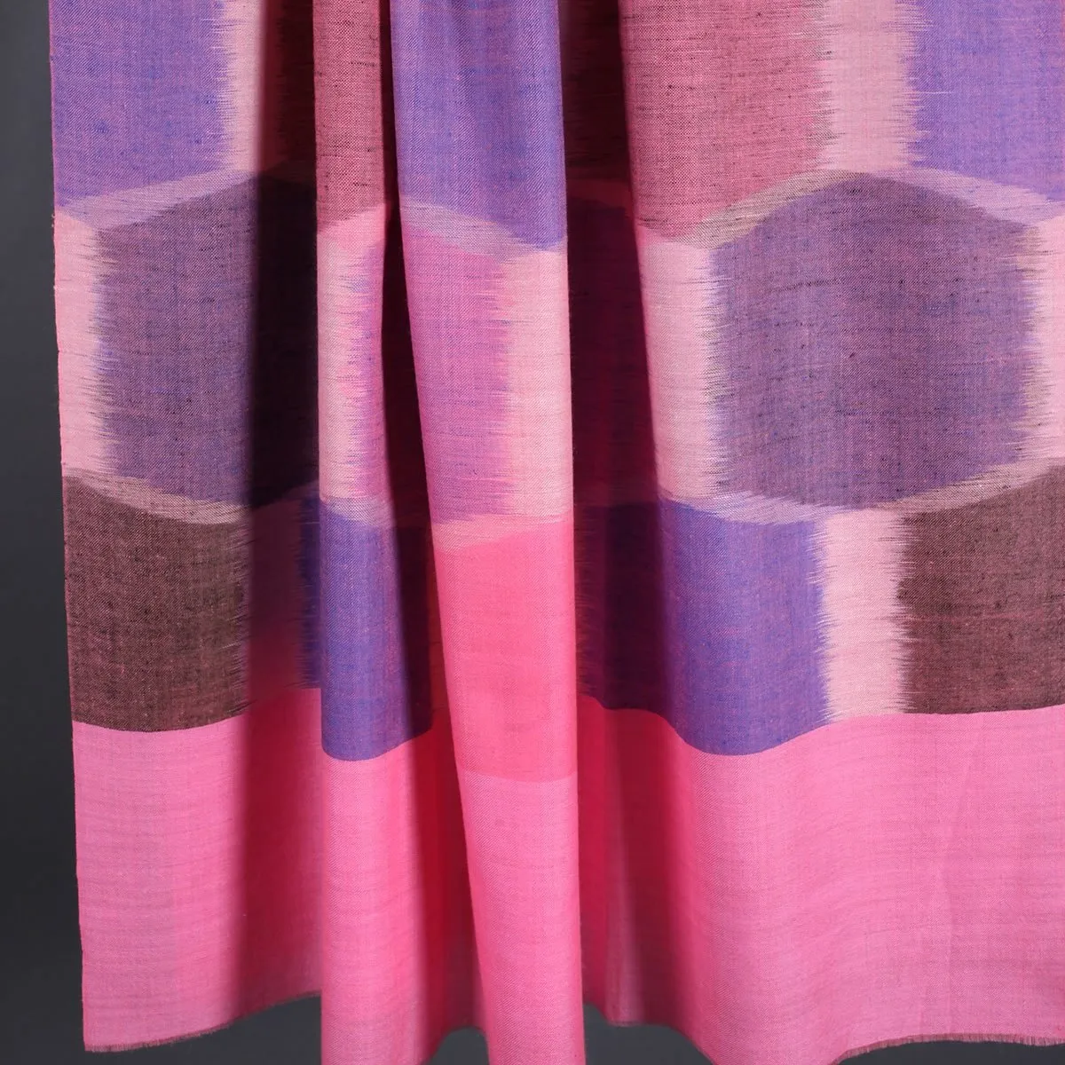 Diamond Design Pink Hand Woven Pashmina Shawl