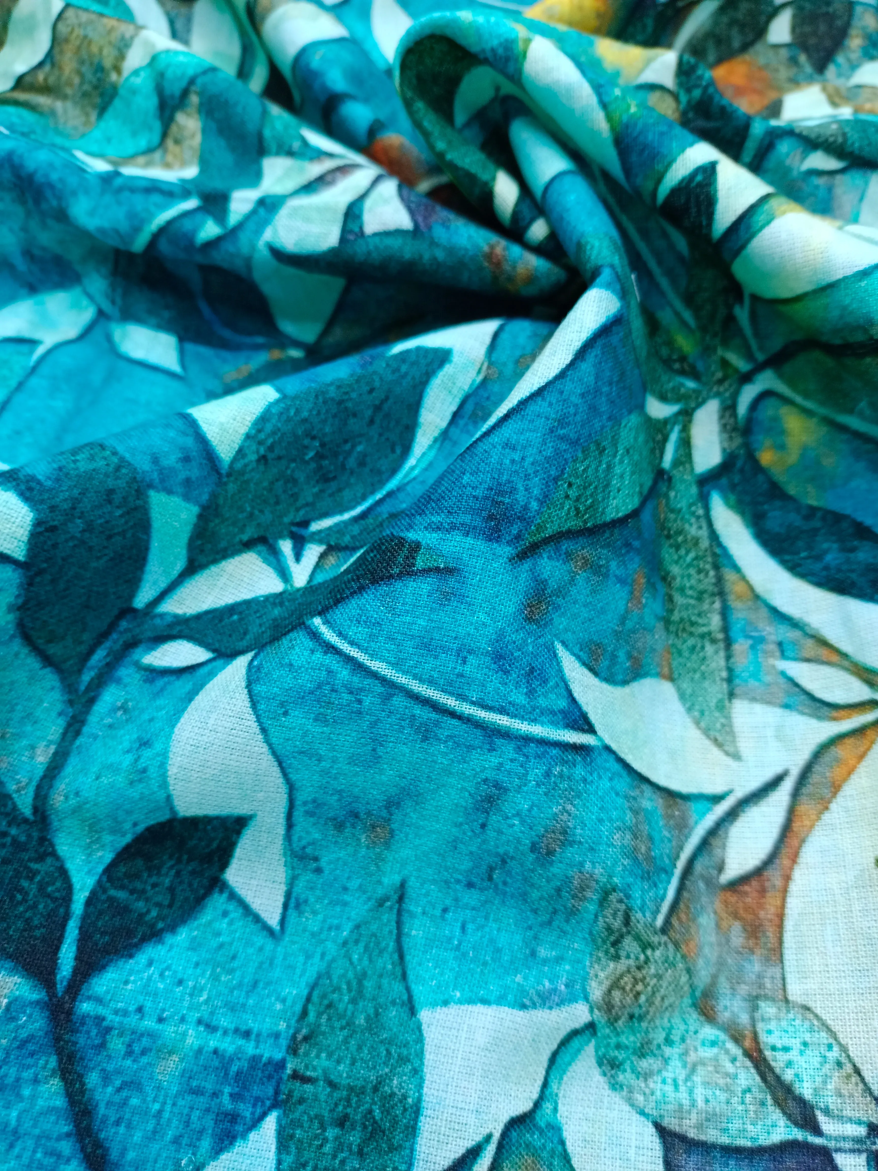 Digital Printed Linen Spun Cotton Soft Fabric