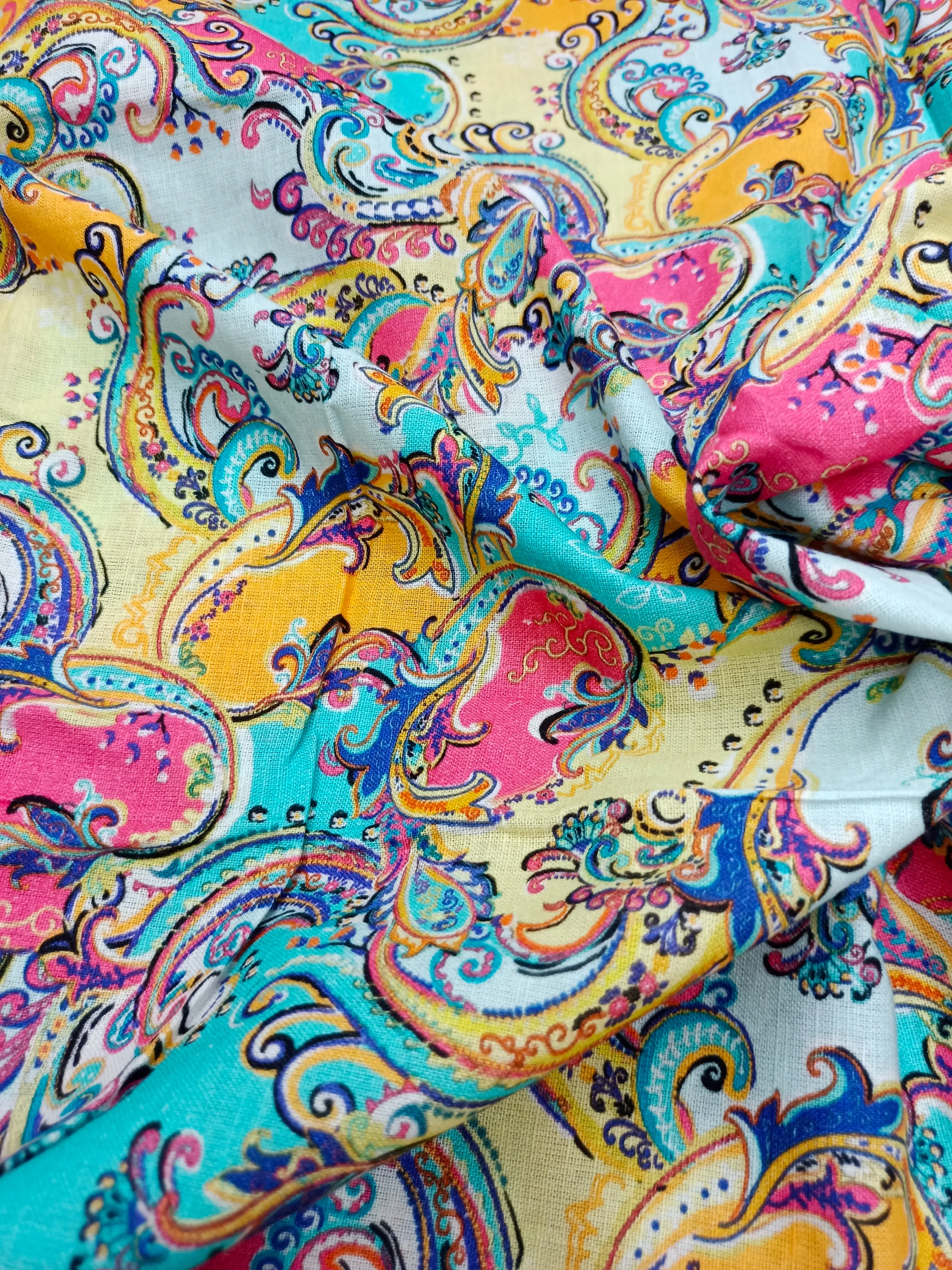Digital Printed Linen Spun Cotton Soft Fabric