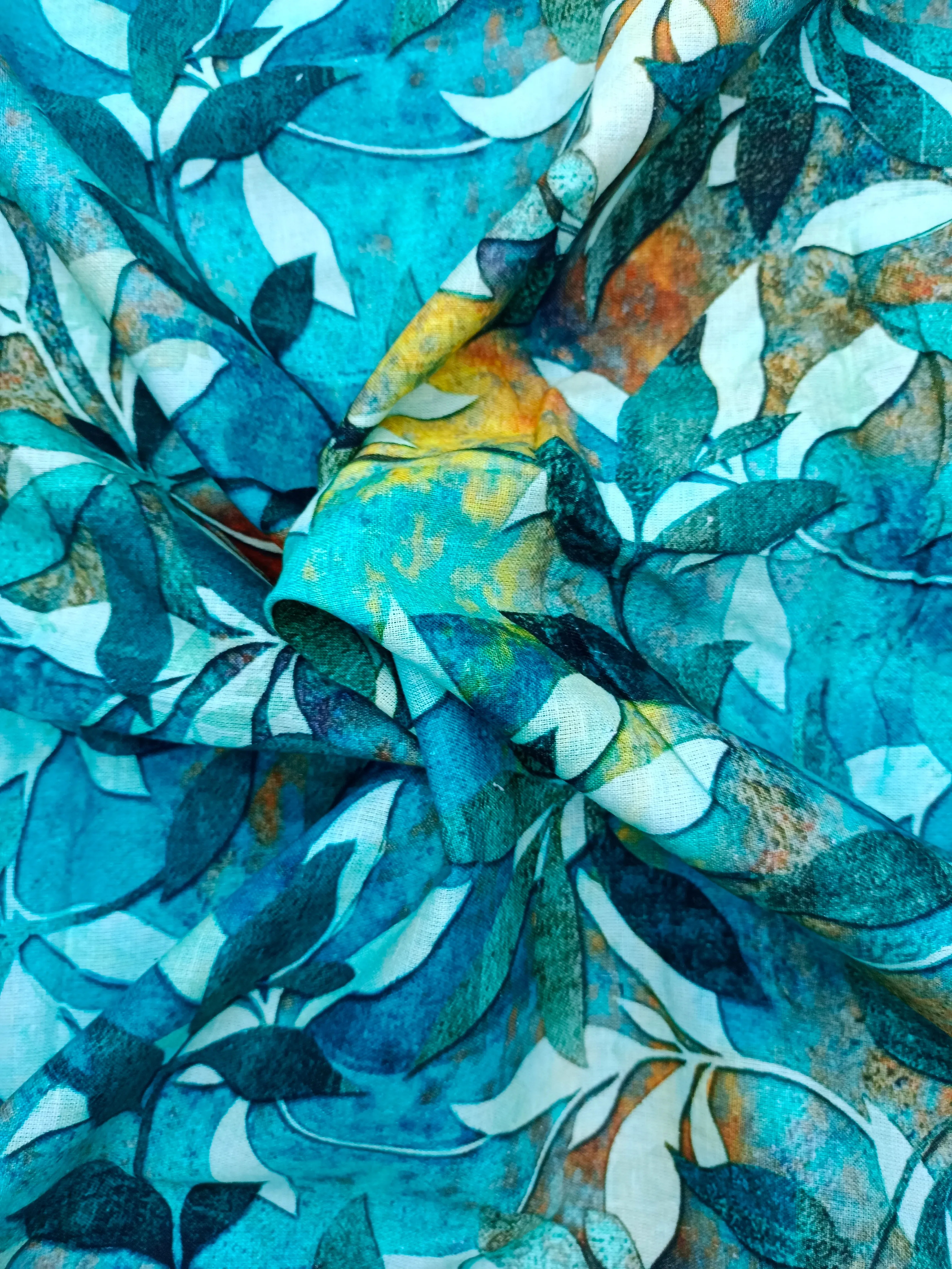 Digital Printed Linen Spun Cotton Soft Fabric