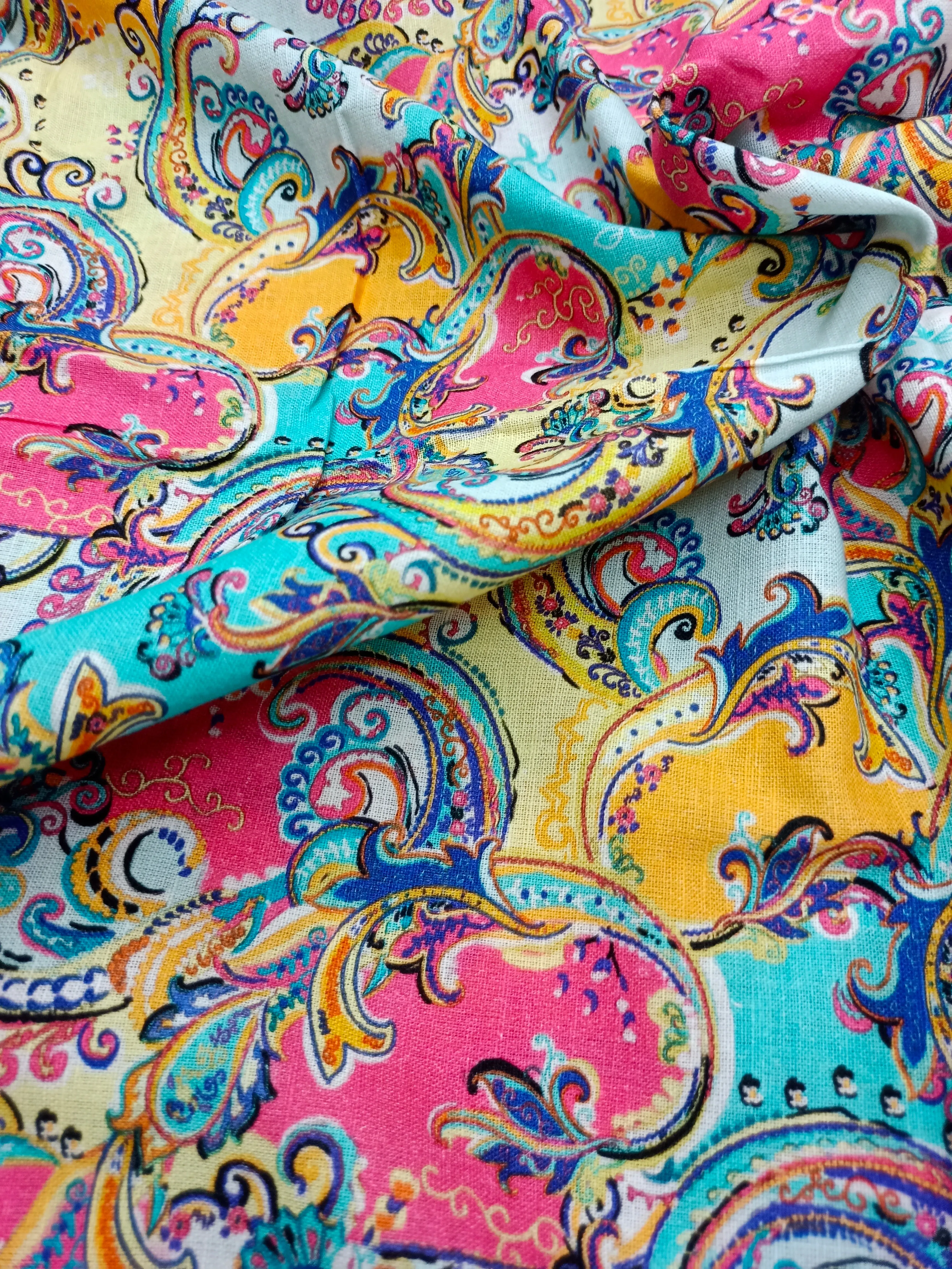 Digital Printed Linen Spun Cotton Soft Fabric