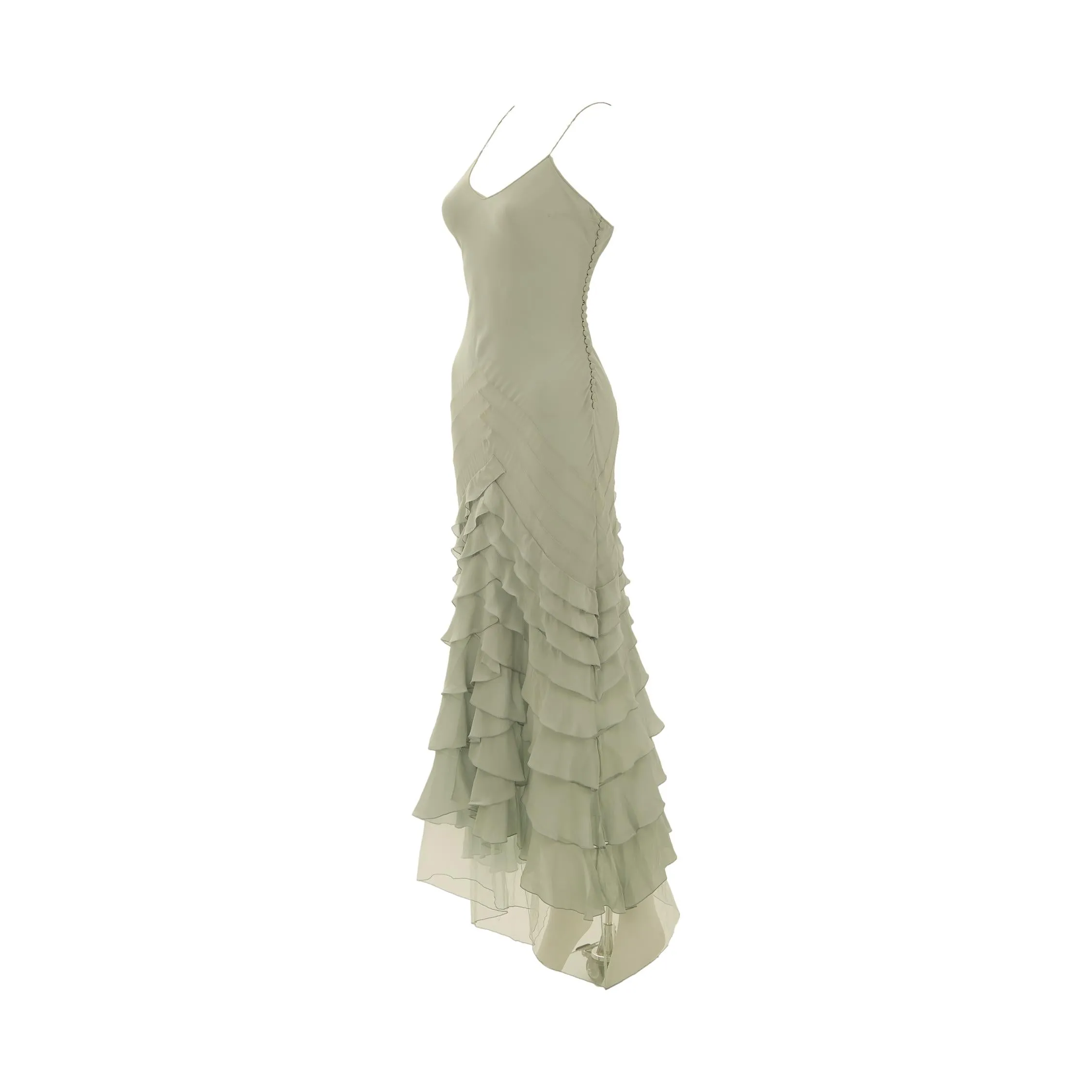 Dior Light Blue Ruffled Gown