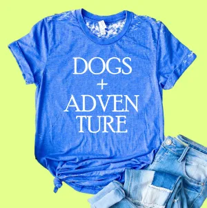 Dogs And Adventure Shirt | Acid Wash T Shirt | Unisex Crew