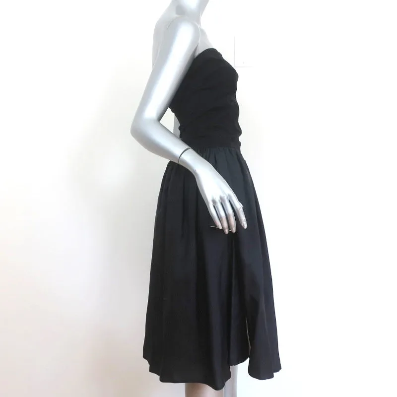 Dolce & Gabbana Strapless Dress Black Cotton Jersey & Ruffled Silk Size 44