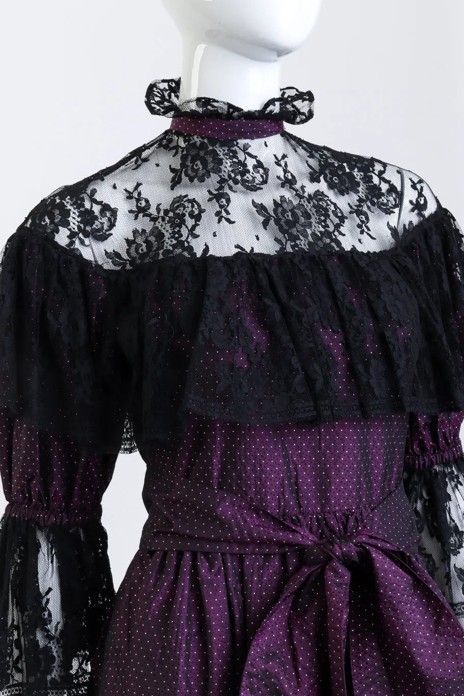 Dotted Lace Ruffle Dress