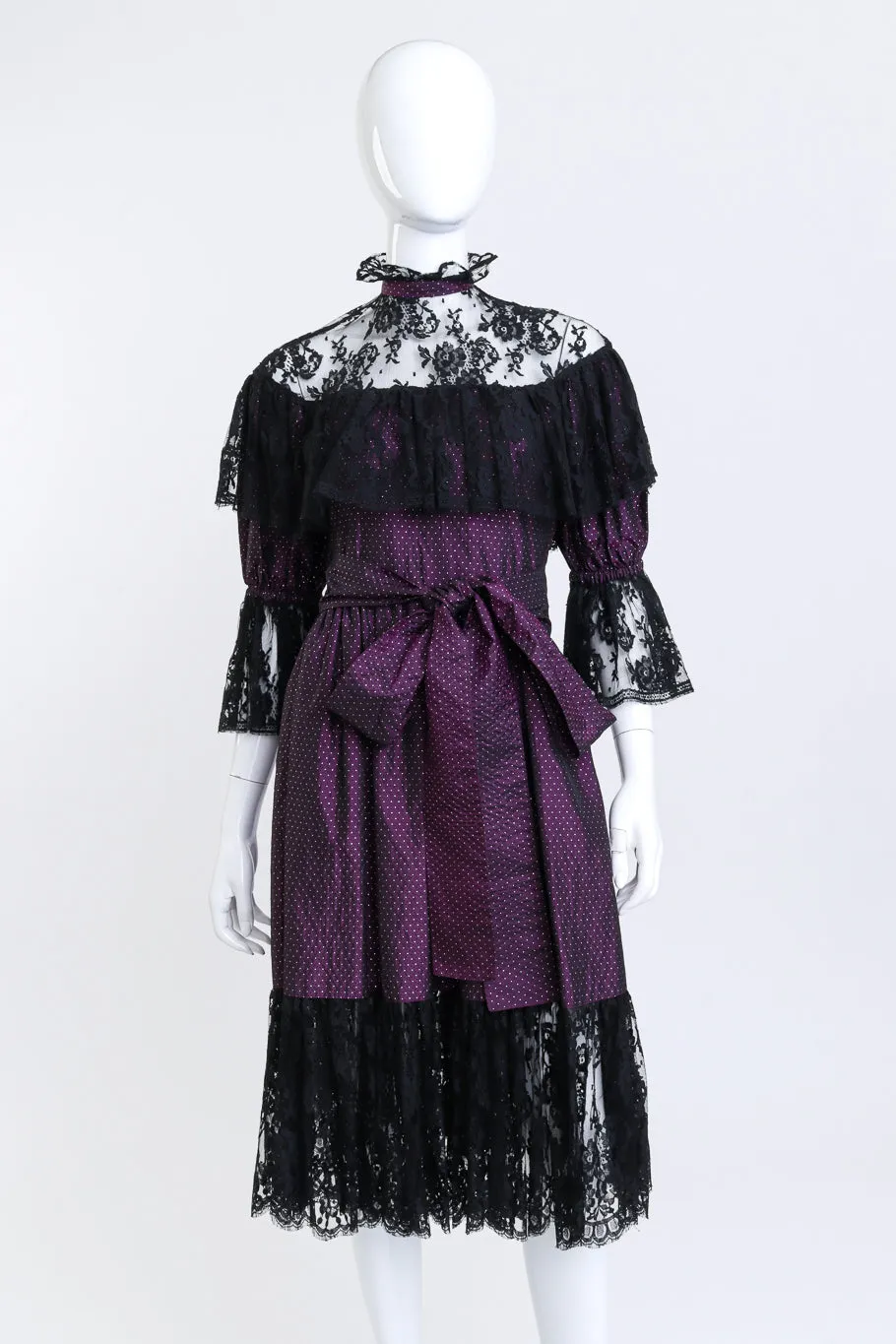 Dotted Lace Ruffle Dress