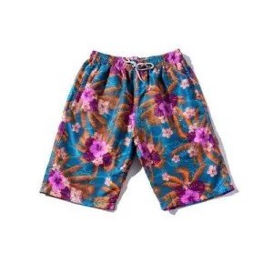 Drawstring Florals Beach Shorts - Xl
