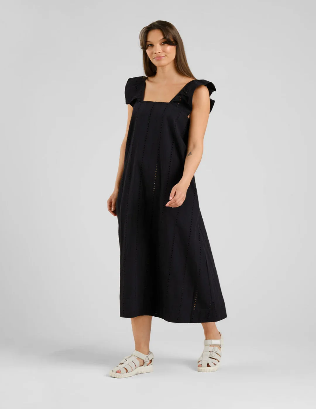 Dress Landsort Schiffli Black