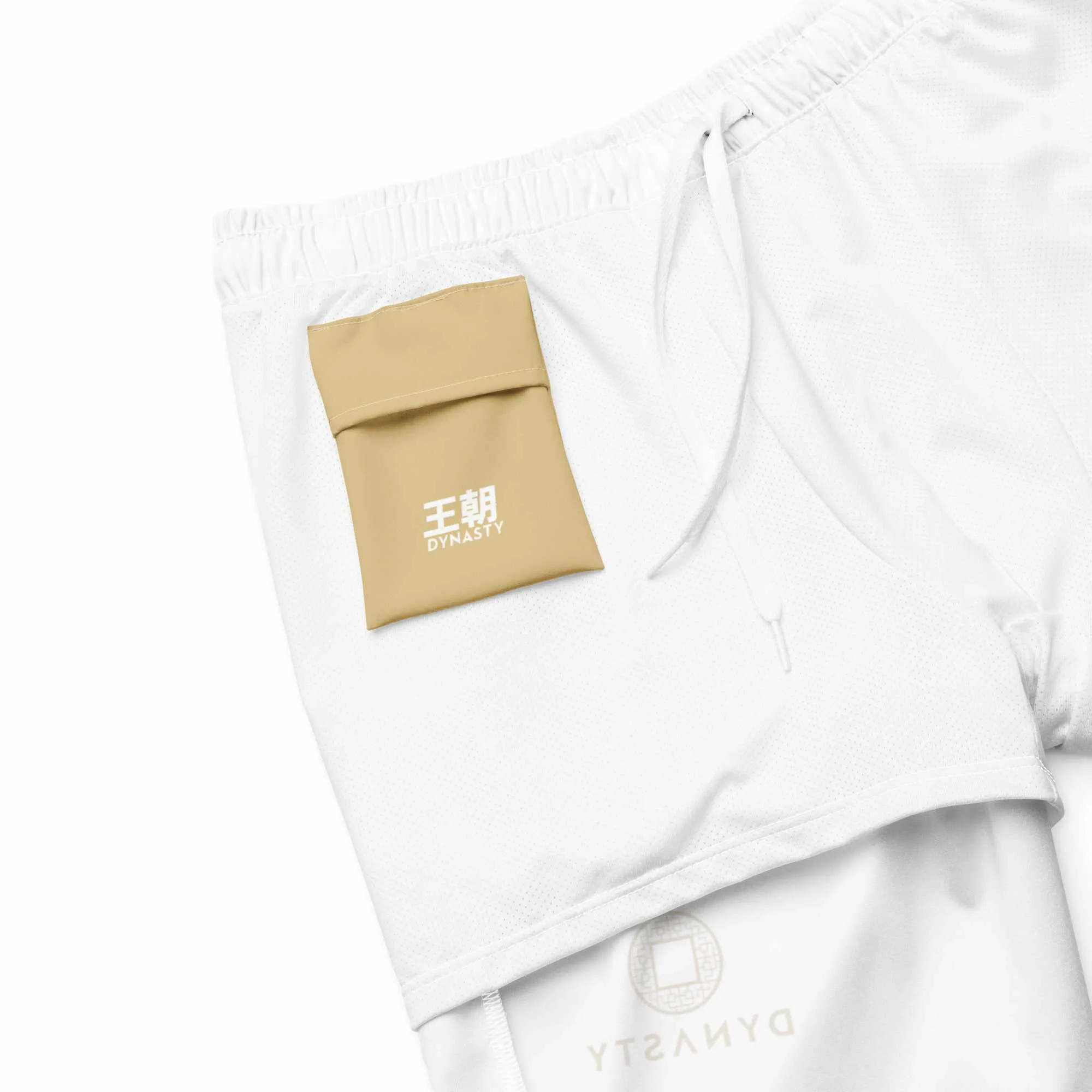 Dynasty Hybrid Emblem Board Shorts (White / Gold)