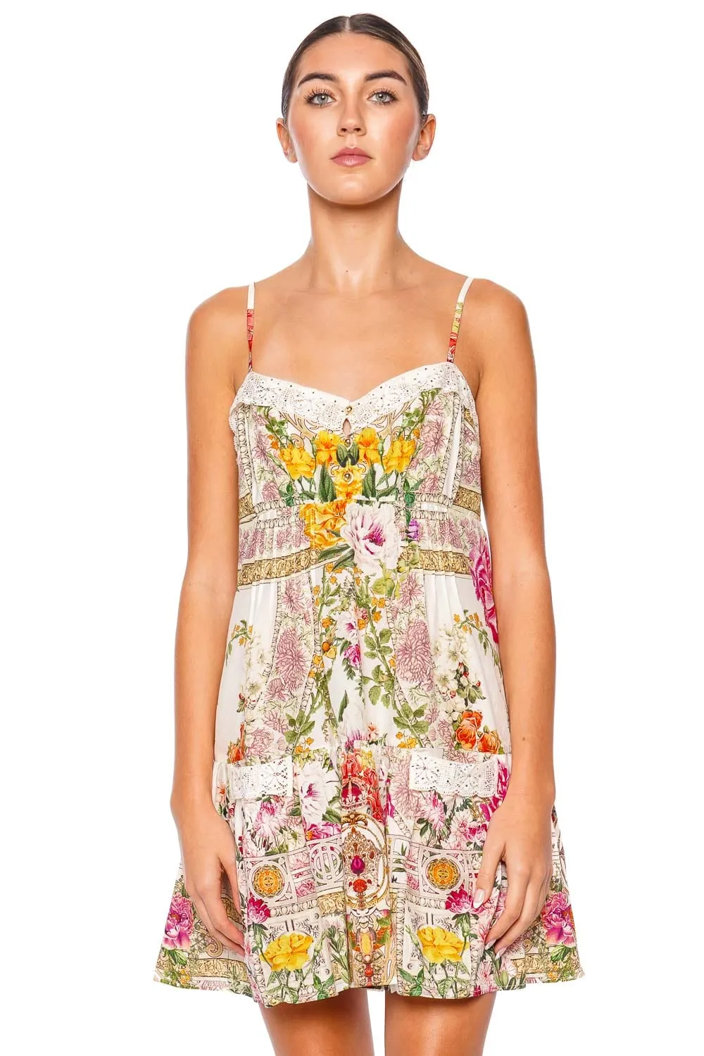 Egyptian Rose Pintuck Mini Dress