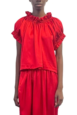 Elasticated Gathered Ruffle Tulip Top