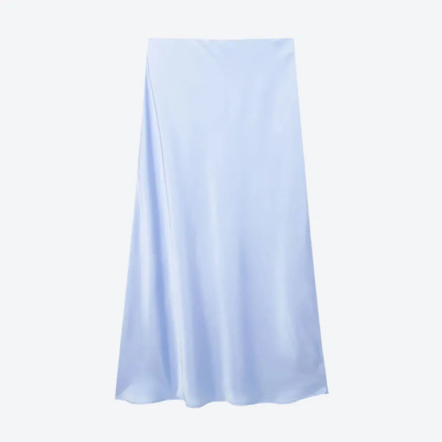 Elegant High-Waist Satin Maxi Skirts