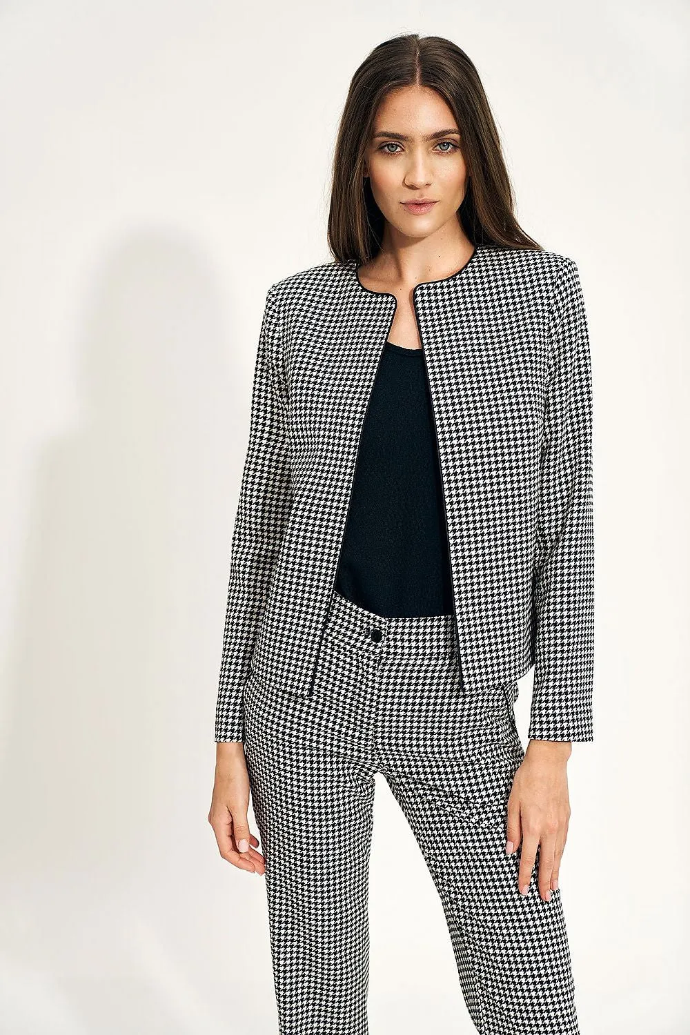 Elegant Peplite Straight-Cut Jacket