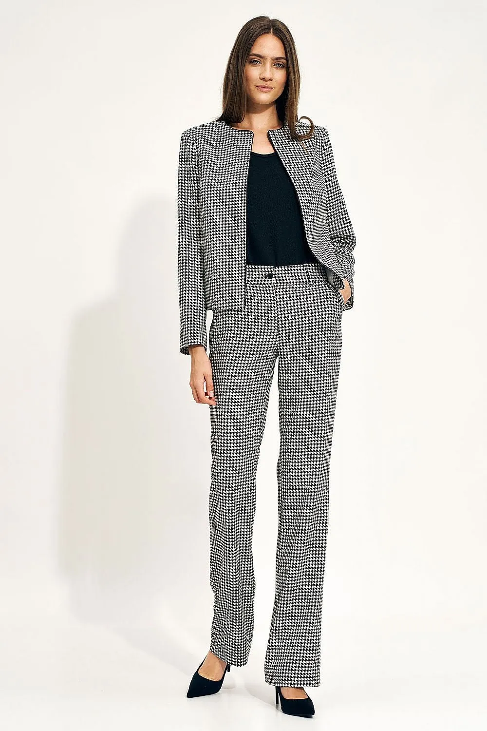 Elegant Peplite Straight-Cut Jacket