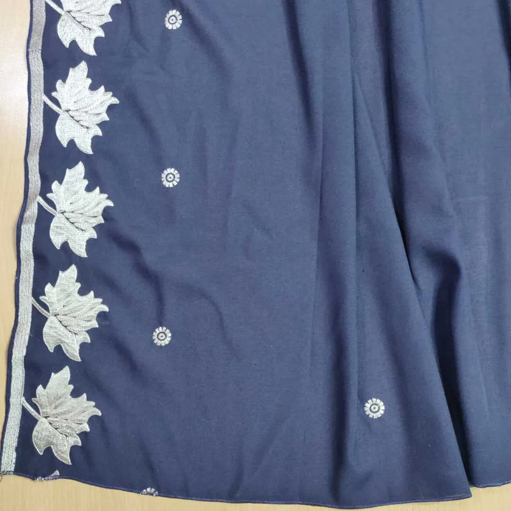 Embroided Swiss Lawn Chaddar Summer Shawl - Navy - SH106
