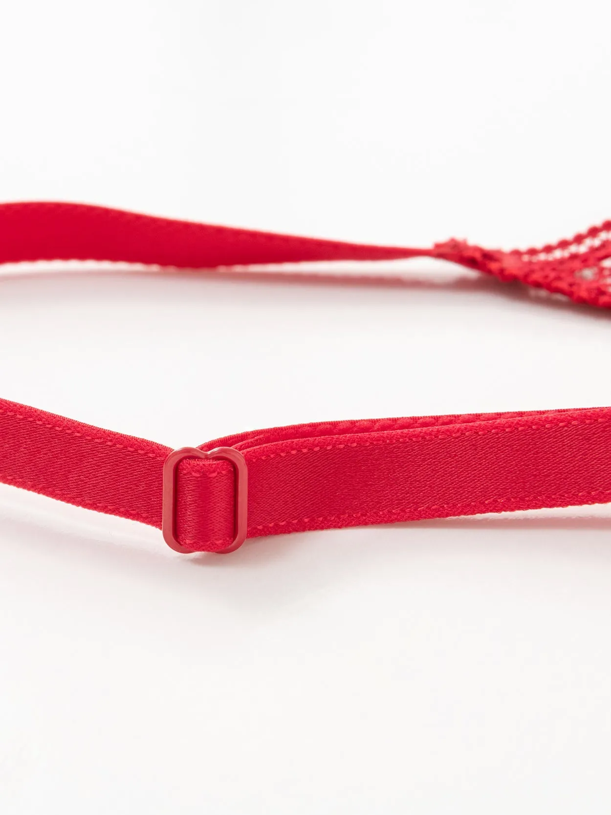 Embroidered Bra Sheer Underwire Bralette Red