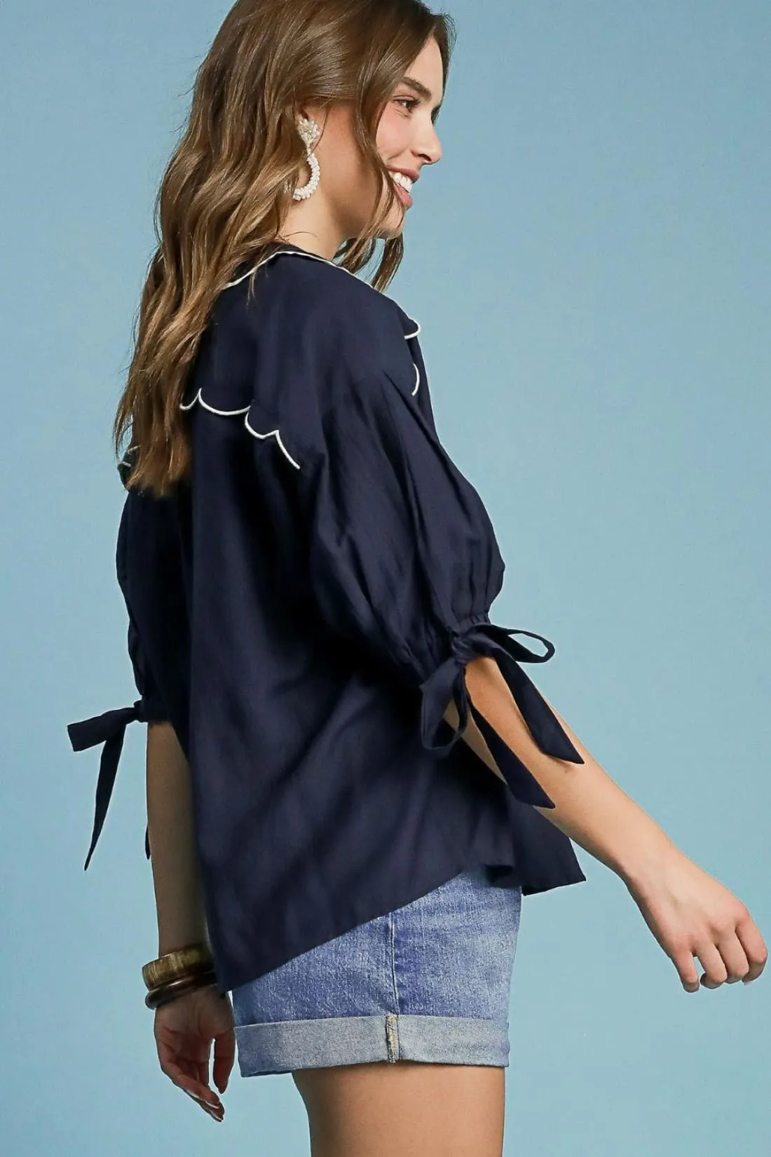 Embroidered Detail Button Down Shirt