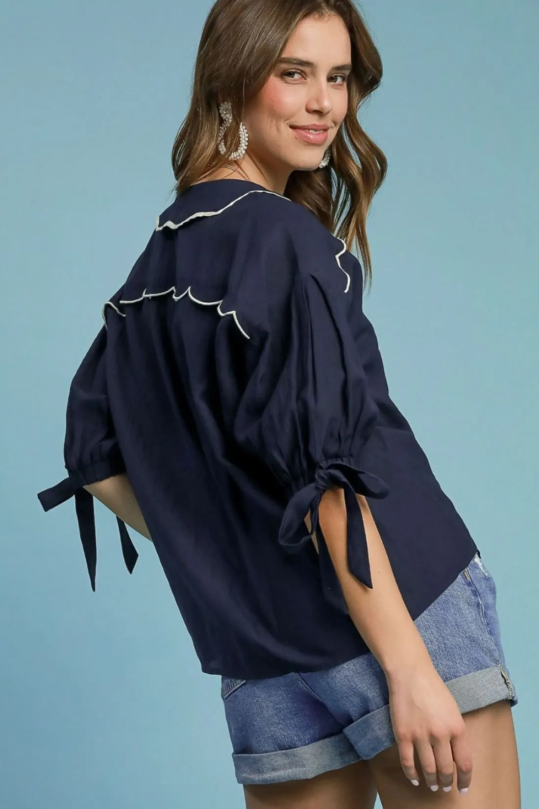 Embroidered Detail Button Down Shirt