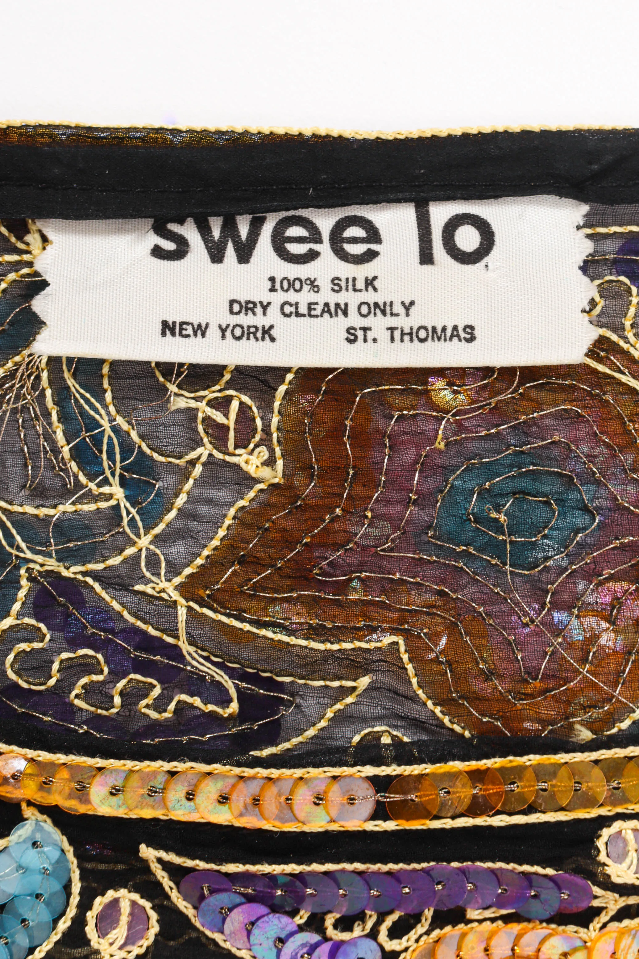 Embroidered Sequin Dragonfly Top