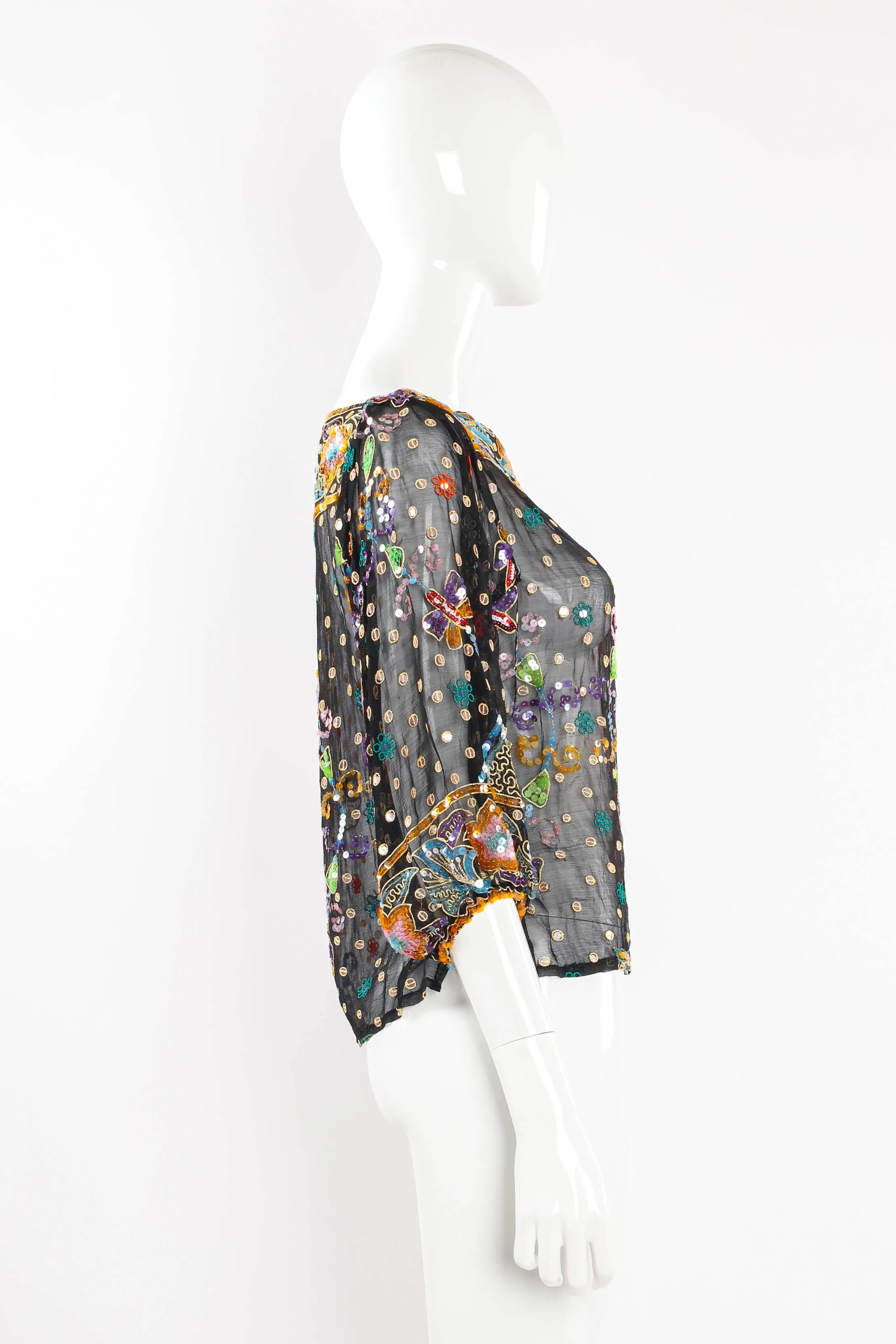 Embroidered Sequin Dragonfly Top