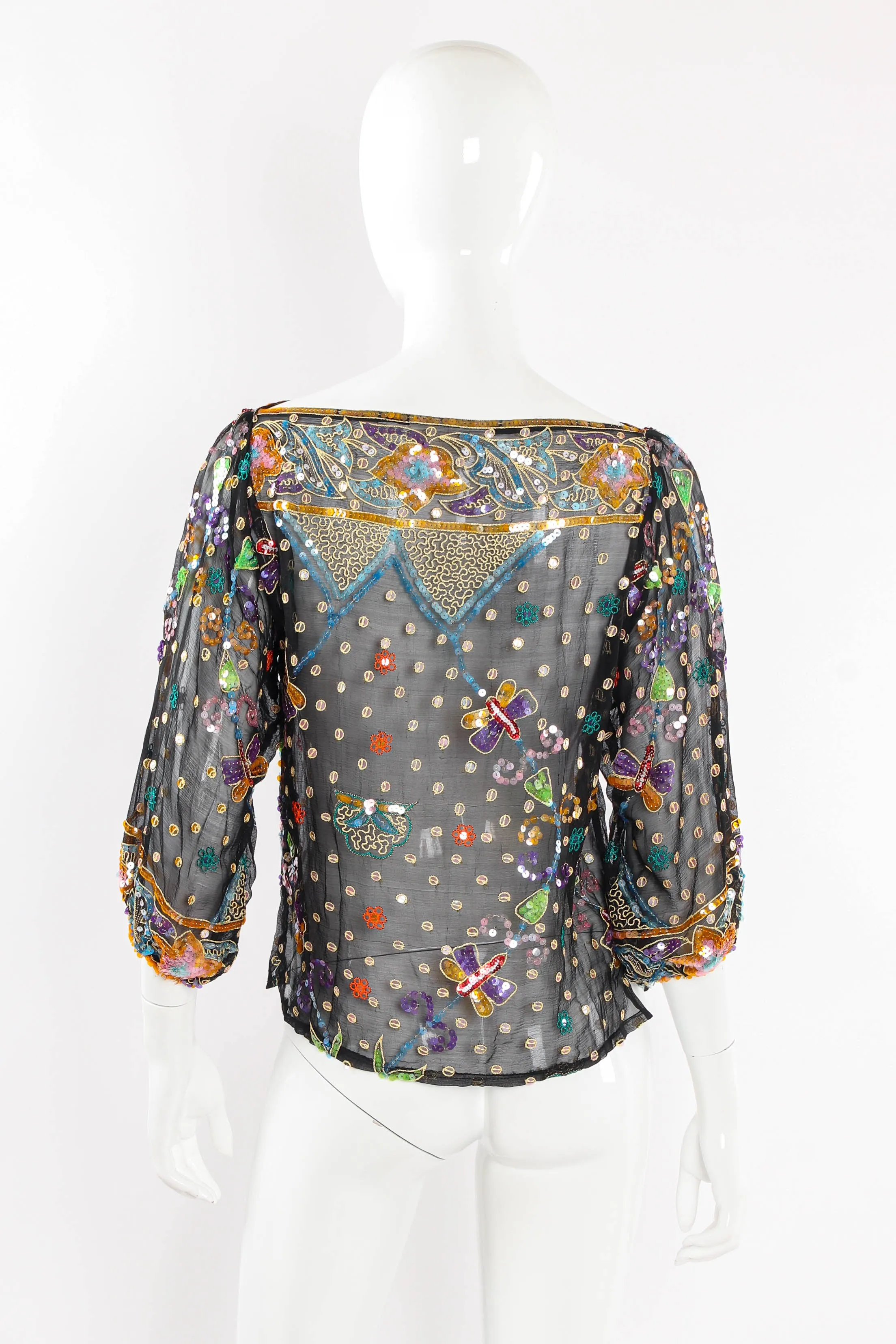 Embroidered Sequin Dragonfly Top