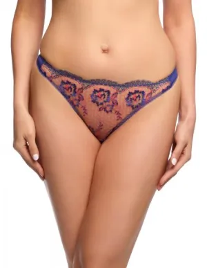 Evelina G-String - Cobalt/Coral -