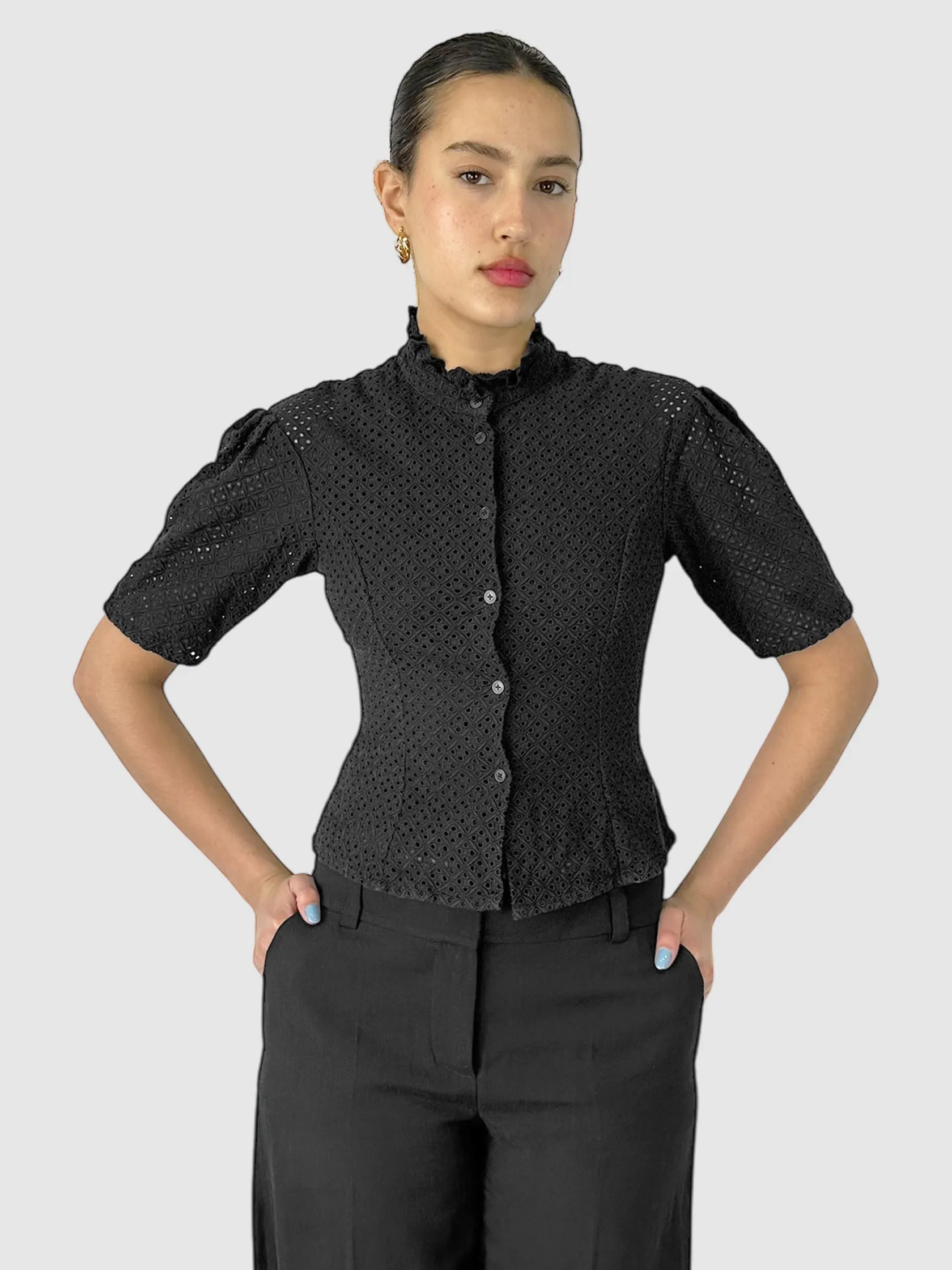 Eyelet Embroidered Top