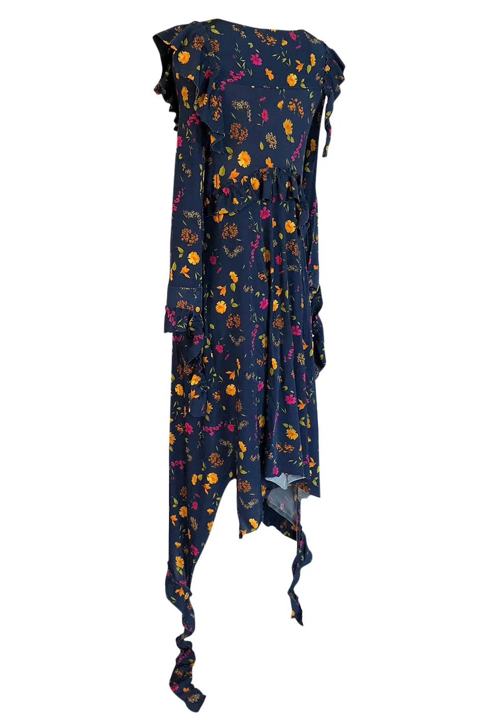 Fall 2016 Vetements Blue Floral Jersey Runway Dress Look 41