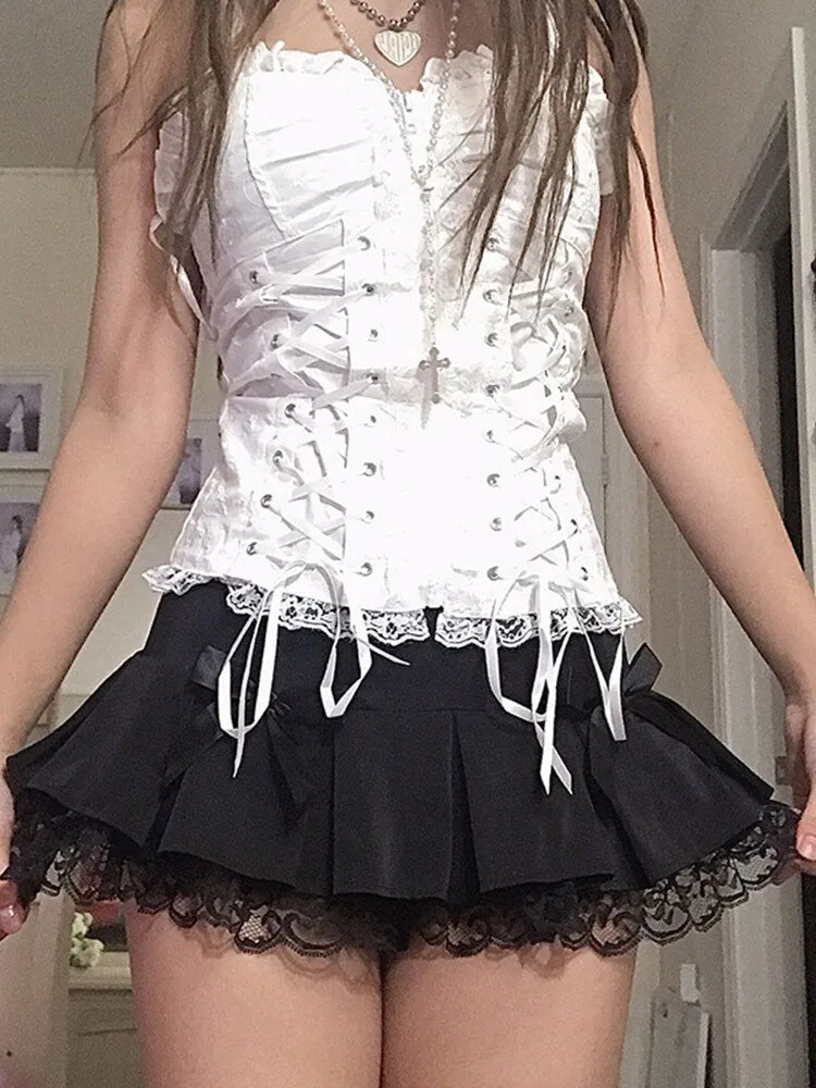 Fashion Women Skirts 2023 High Street Mini Skirts Glitters Lace Mini Dress Skirt
