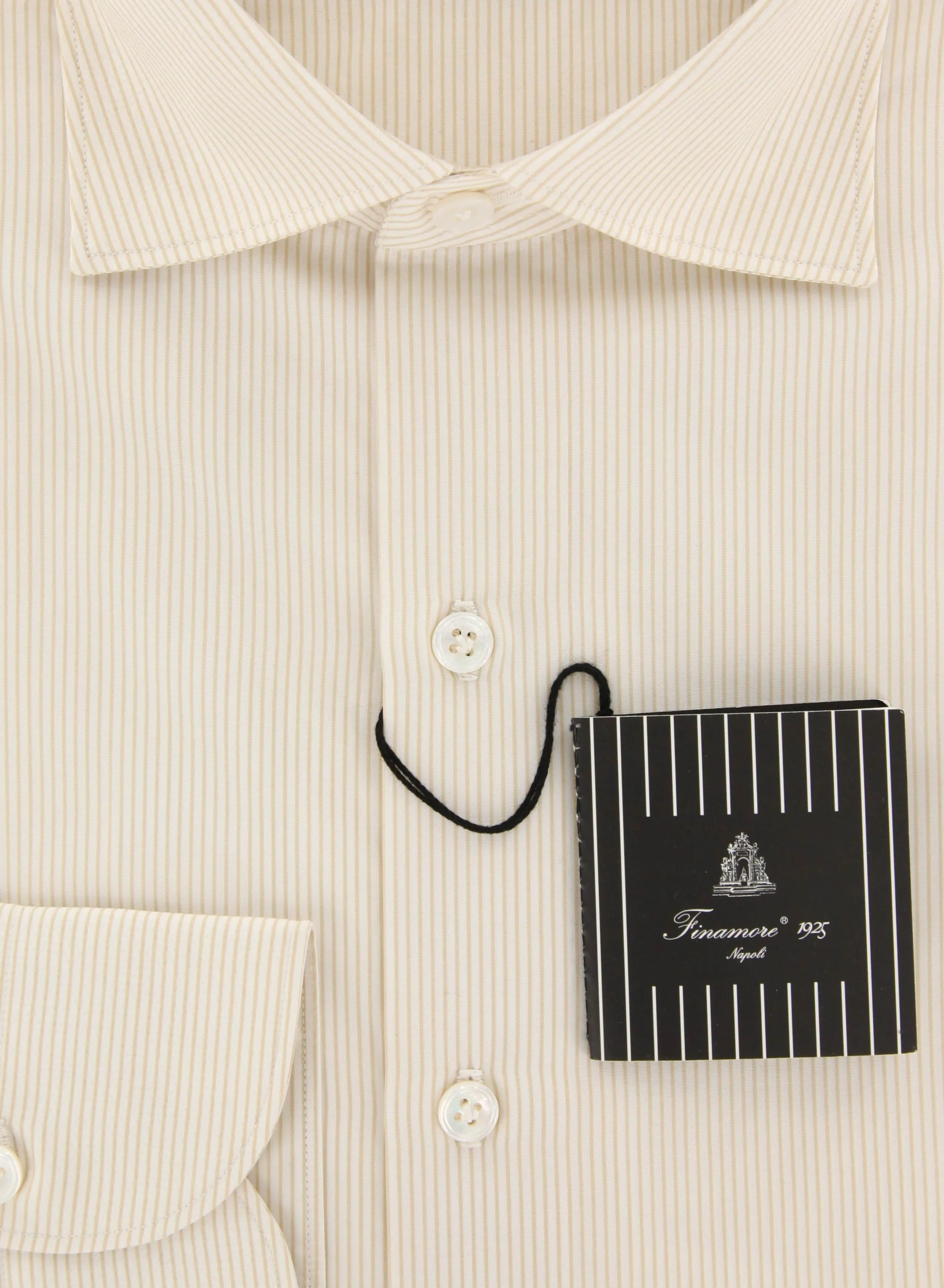 Finamore Napoli Beige Shirt - Extra Slim - 15.75 US / 40 EU