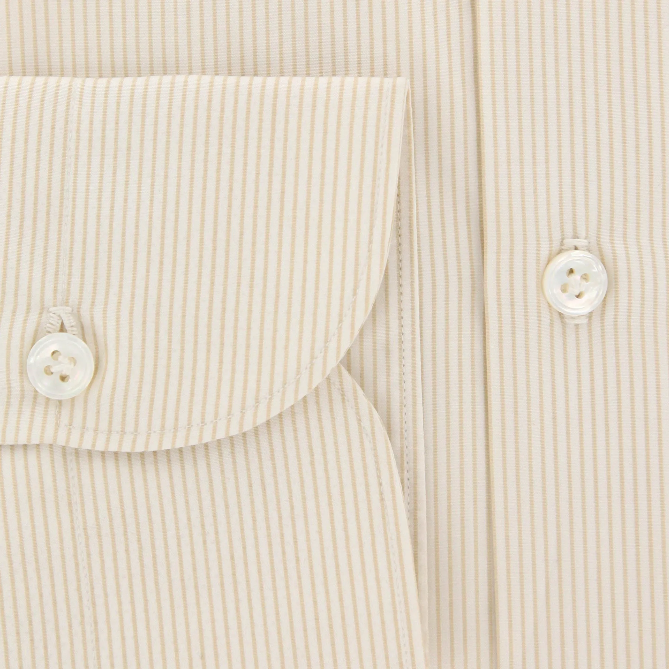 Finamore Napoli Beige Shirt - Extra Slim - 15.75 US / 40 EU