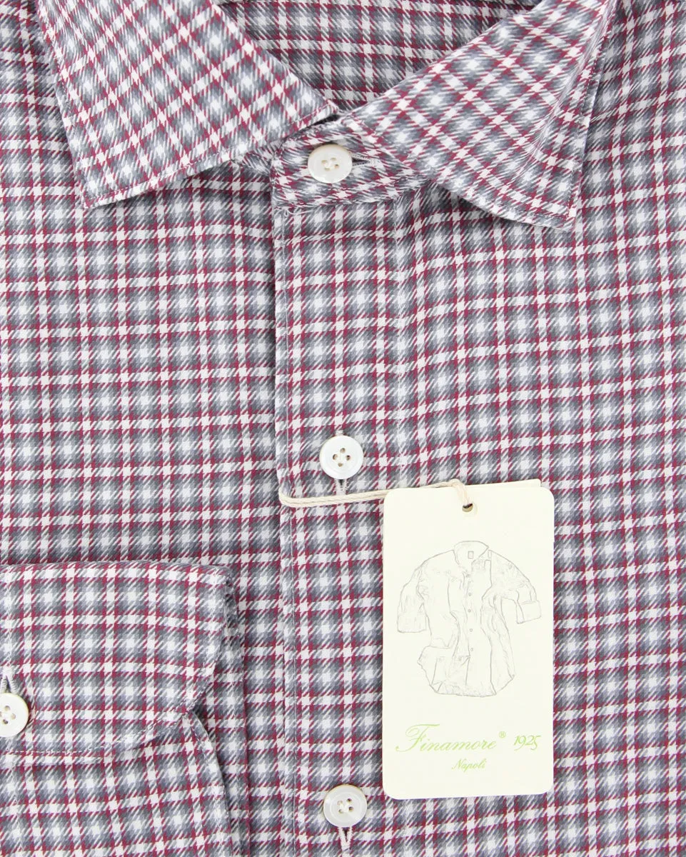 Finamore Napoli Burgundy Red Shirt - Extra Slim