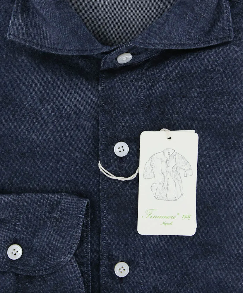 Finamore Napoli Dark Blue Shirt - Extra Slim - M US / M EU