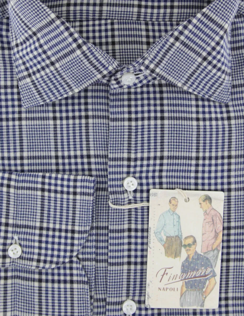 Finamore Napoli Dark Blue Shirt - Extra Slim