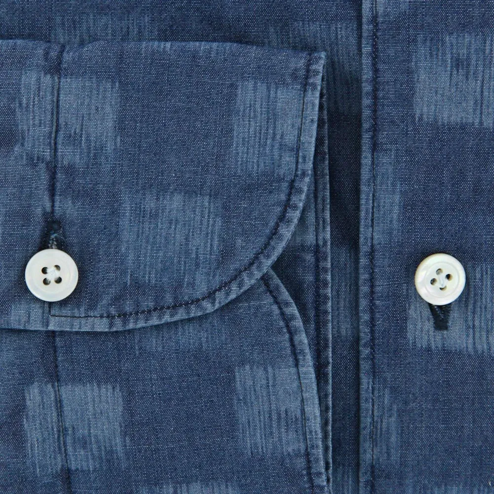 Finamore Napoli Denim Blue Shirt - Extra Slim - 15 US / 38 EU