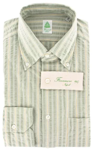 Finamore Napoli Green Shirt – Size: 16 US / 41 EU