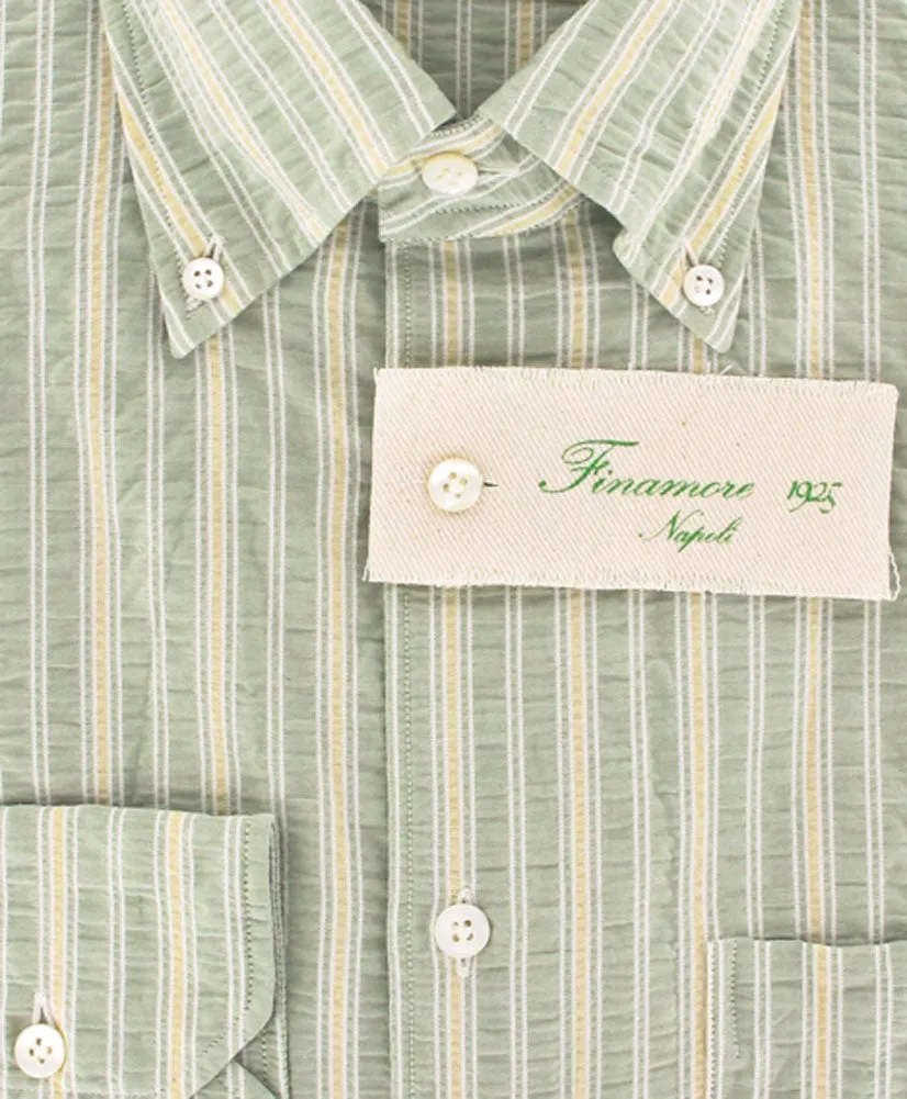 Finamore Napoli Green Shirt – Size: 16 US / 41 EU